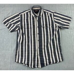 Ridgecut Toughwear Button Up Shirt Mens Large Short Sleeve Outdoors Black Yellow